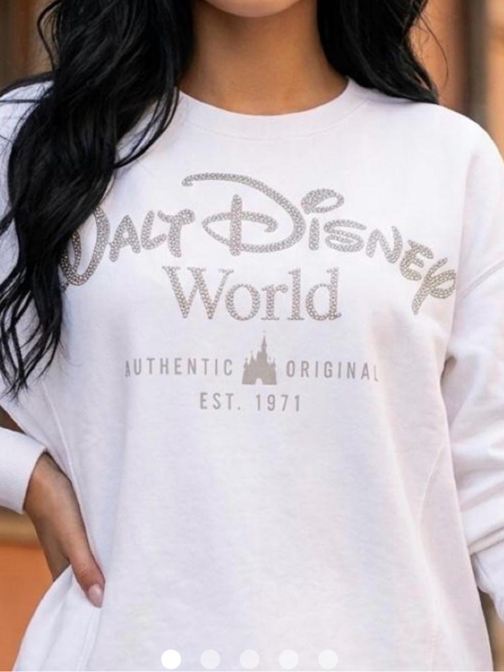 Disney parks white sparkle sweatshirt SZ XL NWT